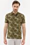 Light Khaki Slim Fit Polo Neck T-Shirt