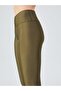 High Waist Shiny Leggings Khaki - 5