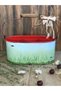 Bird-Colored Floral Cup Galvanized Multi-Purpose Divided Basket/Organizer/Organization Tool/Spoon Holder - 6