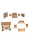 Paintable Wooden Toy 15 Pieces Miniature Furniture Set 6 Pieces Paint Set and Brush Gift - 2