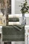 Foresthand and Face Towel Set |   Green-Cream 4 Pcs 50X90 cm