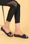 Women's Black Daily Anatomical Velcro Slippers 9863-4 - 2