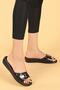 Women's Black Daily Anatomical Velcro Slippers 9863-4 - 3