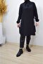 Women's Black Pocket Detailed Hijab Tunic - 4
