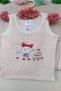 Baby Girl Cream Colored Rabbit Patterned Red Polka Dot Cotton Undershirt Boxer Briefs Underwear Set - 2