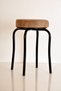 Brown Erasable Fabric Black Profile Stool Metal Stool Kitchen Stool Thick Stool