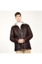 Ottowa Men's Jumbo Fur Genuine Leather Coat with Fur Inside Hazelnut - 6