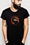 Mortal Kombat Logo Printed Black Men's Knitted Tshirt