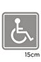 Disabled Car and Disabled Woman Car Sign Sticker 15cm - Gray