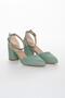 Women's Aqua Green Short Thick Heeled Summer Casual Shoes - 2