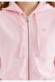 Women's Pink Regular Fit Zippered Hoodie Enjoy Cropped Zip - 3