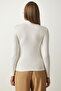 Women's Ecru Cut Out Detailed Viscose Knitted Blouse RX00039 - 4
