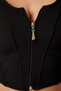 Women's Black Zippered Ribbed Crop Blouse SF00006 - 5