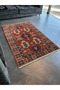 Orange Blue Themed Ethnic Floral Traditional Motif Patterned Vintage Decorative Carpet 2666 - 3