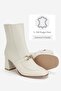 Women's Beige Genuine Leather Size 35-41 Heeled Chain Boots & Booties - 3