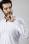 POLO AIR MEN'S LONG SLEEVE SHIRT SLIMFIT LYCRA FABRIC PA-179 WHITE COLOR - 6