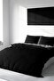 King Size Deluxe Double-Sided Cotton Ranforce Double Duvet Cover Set Black Gray 220X240Cm - 2
