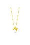 Gold Steel Bubble Letter Necklace with Letter m