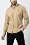 Men's Shirt Slimfit Lycra Fabric Long Sleeve Pa-180 Camel Color - 3