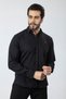 Men's Shirt Slimfit Lycra Fabric Long Sleeve PA-180 Black Color - 2