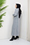 Women's Cherry Patterned Full Length Knitwear Cardigan Gray - 7
