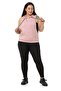 Large Size Kangaroo Pocket Hooded Wide Sleeve Looped Powder T-shirt - 5