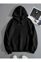 Unisex 2ip Brushed Inside Black Oversized Sweatshirt