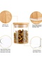 250 ml Vacuum Borosilicate Glass Jar with Bamboo Lid 6 Pieces - 2
