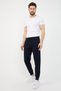 Navy Blue Men's Ribbed Cuffed Sweatpants with Zipper Pocket Detail - 3