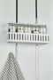 SET OF 5 METAL WALL HANGING SPICE RACKS - SPICE RACK WITH METAL SHELF - WHITE 30 CM SHELF - 6