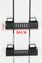 SET OF 5 METAL WALL HANGING SPICE RACKS - SPICE RACK WITH METAL SHELF - WHITE 30 CM SHELF - 8
