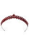 Leaf Model Bride Princess Crown, Bride Queen Crown Burgundy For Wedding Costumes - 7