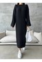 Women's Hair Braid Detail Midi Length Long Winter Knitwear Dress - 7