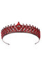 Crystal Rhinestone Bridal Wedding Crown, Elegant Princess Crown for Brides, Queen Wedding Crown Burgundy - 8