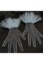 Yasmin long ruffled gauze gloves bebe blue - 6