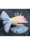 Yasmin long ruffled gauze gloves bebe blue - 3