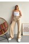 Fabric BEIGE Trousers Loose Paca Pants - 2