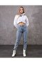 Women's High Waist Snow Wash Solid Color Mom Jean Jeans 2024 - 4