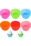 12 Pack Washable Mini Muffin Baking Mold, Silicone Ribbed Cake, Cupcake, Pastry Colored Cup - 3