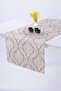 Linen Runner Stain Resistant Fabric Damaks Beige 40x140