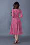 Dried Rose Pocket Detailed V-Neck Midi Length Flared Dress - 8