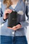 Women's Black Horizontal Model Zippered and Covered Wallet-1001 - 4