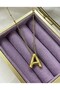 Three Dimensional Steel Letter A Balloon Gold Color Necklace