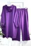 Öykü Hooded Button Detailed Two Thread Combed Cotton Set - Purple - 5