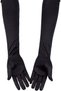 Long Furry Satin Bridal Wedding Gloves For Women Long Prom Party Gloves Black - 5