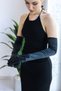 Long Bridal Gloves Satin Wedding Costume Gloves Satin Gloves For Opera and Prom Black - 2