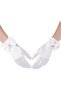 Bridal Costume Gloves with Pearls Wedding Gloves for Brides Short Model Satin Gloves White