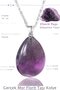 Certified Drop Model Purple Fluorite Stone Necklace - With Silver Apparatus