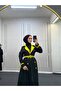9981 - Double Color Hijab Trench Coat Black - 4