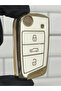 Volkswagen T-Roc Taigo T-Cross Polo Golf Tiguan Passat Switchblade Nano Key Case White